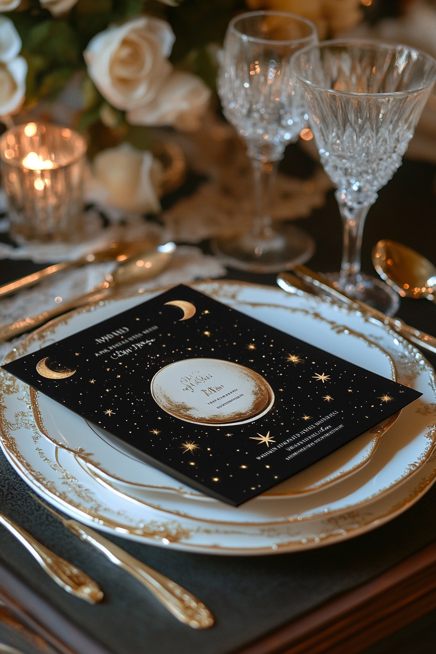 Starry Night Menu Card