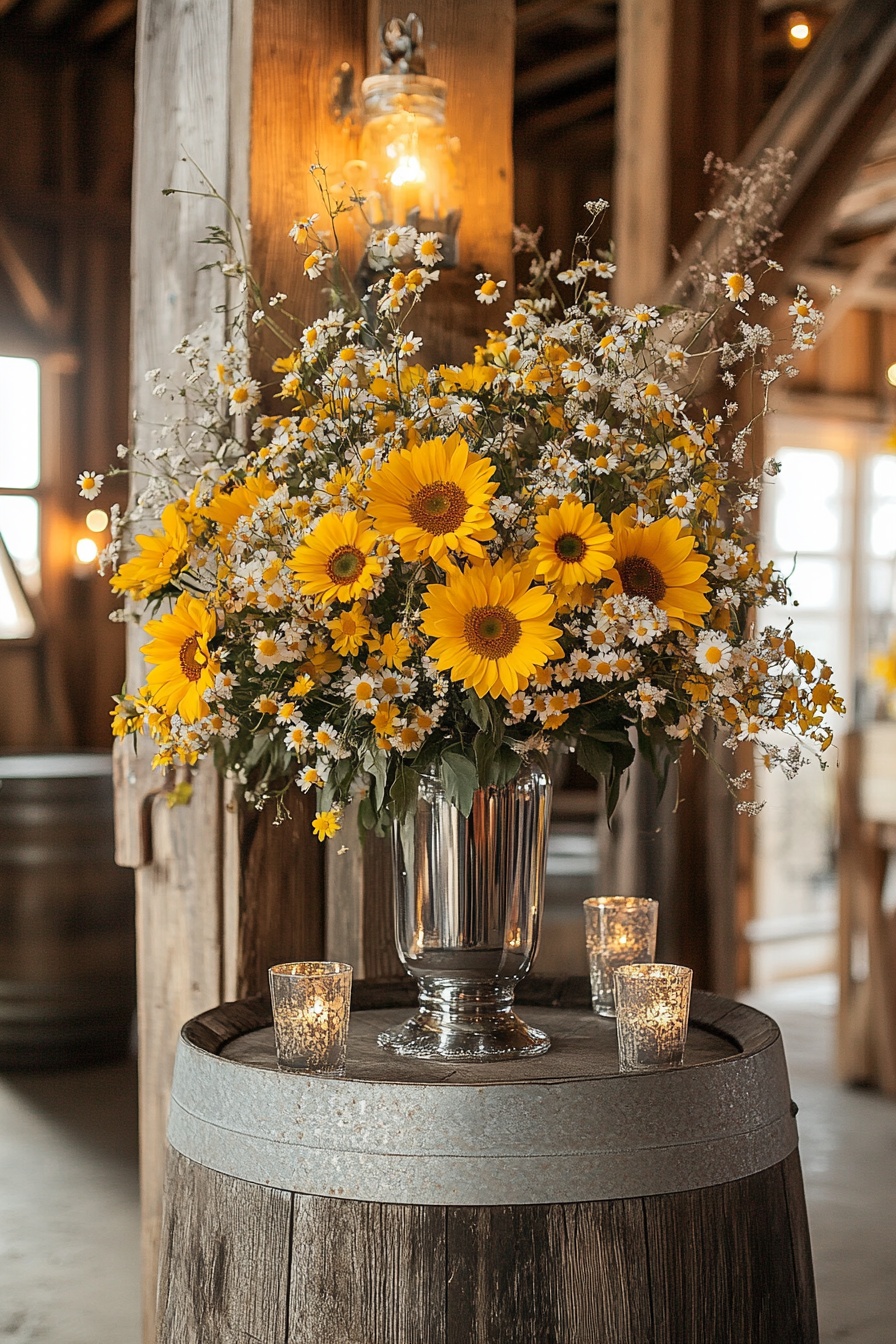 Sunflower and Daisy Magic for a Rustic Wedding