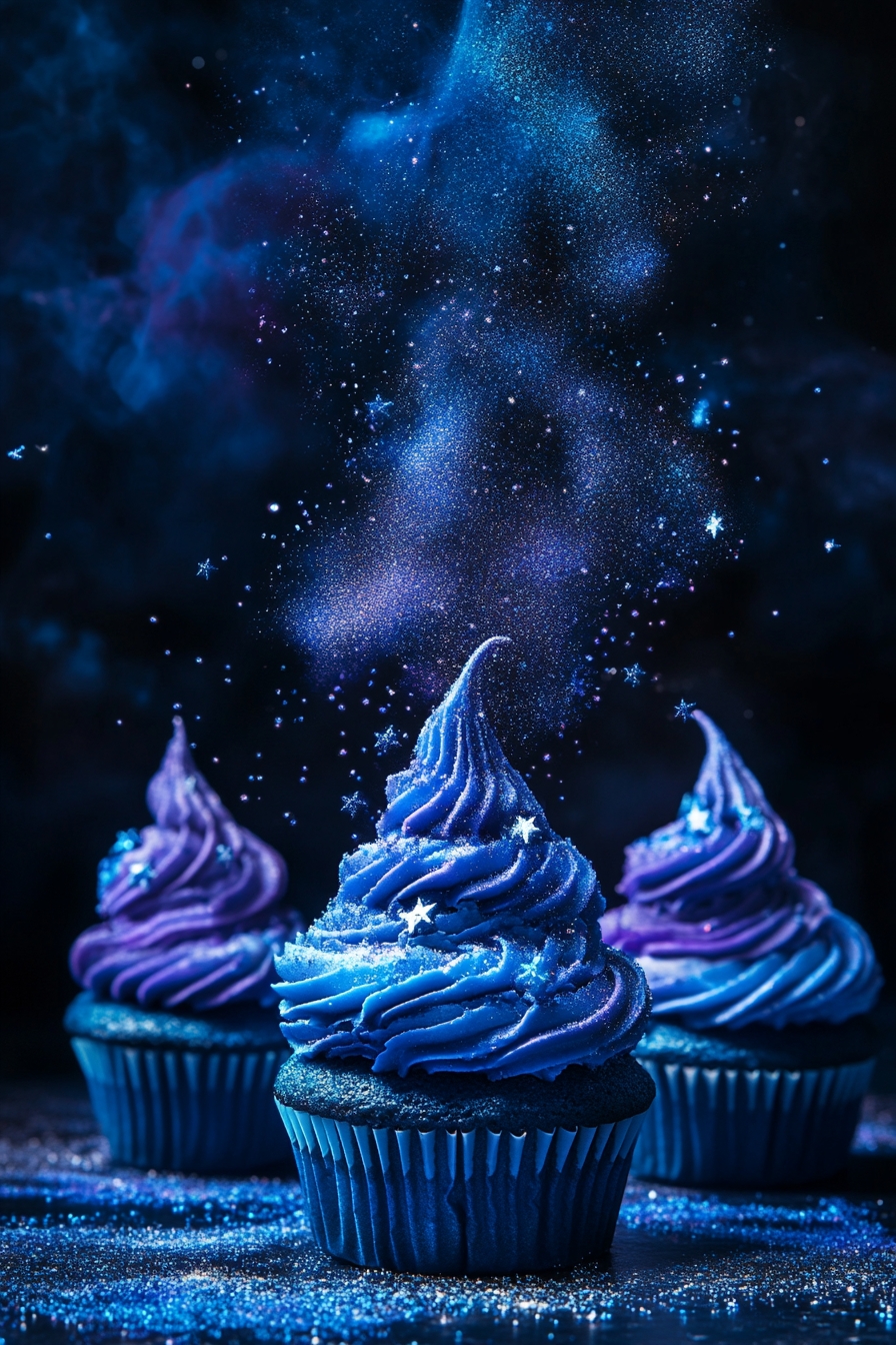 Sweet Cosmic Delights with Galaxy Cupcakes
