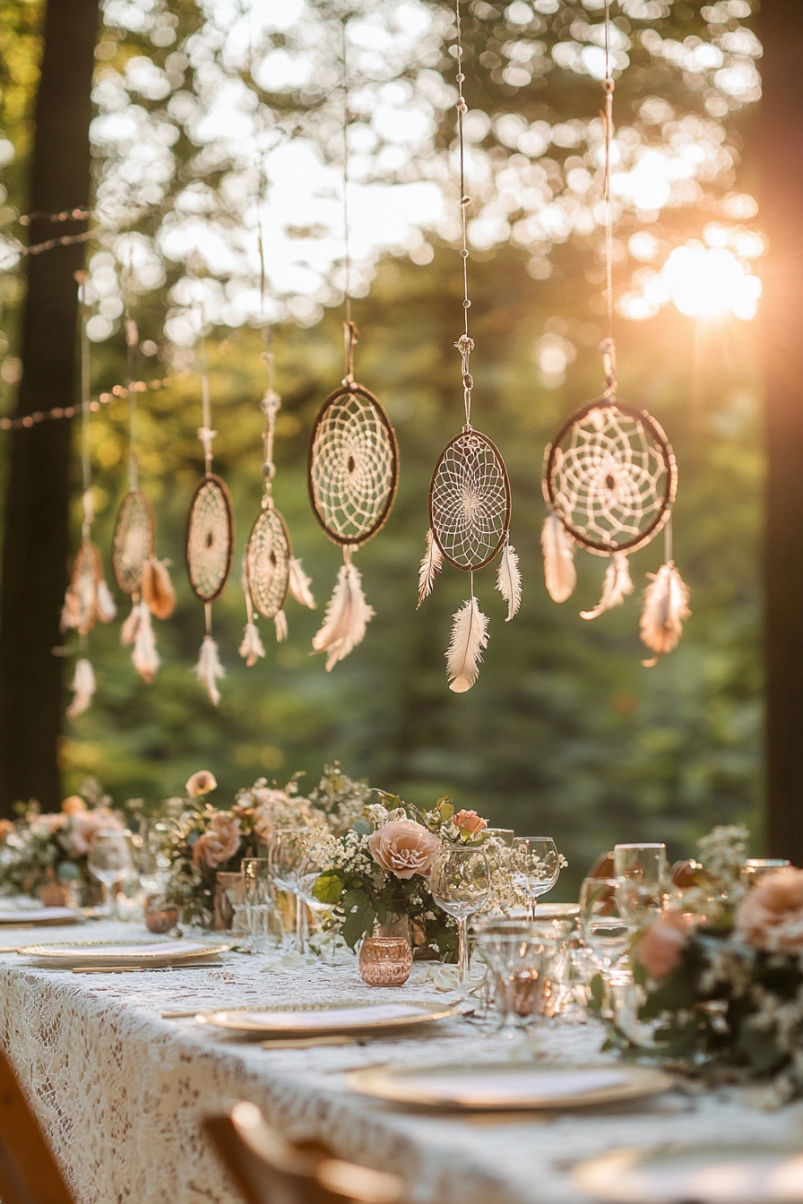 Table with Floating Dreamcatchers