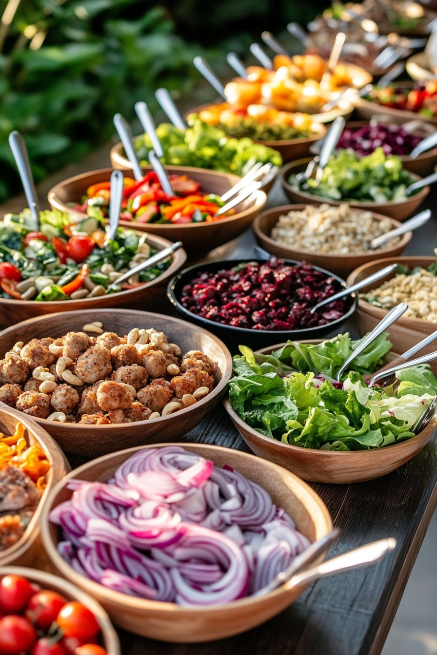 Guests with a Salad Spread That Has It All