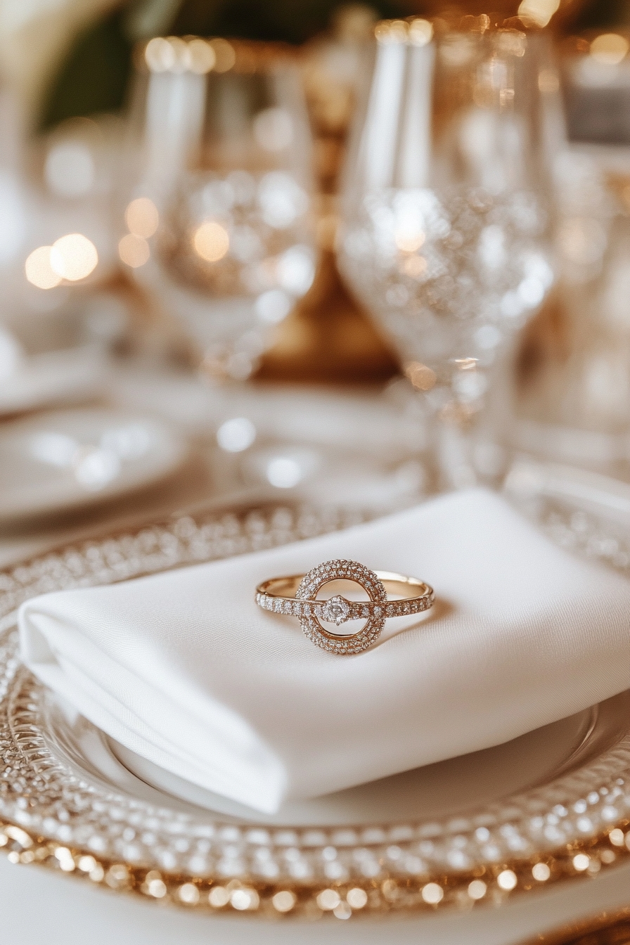  Wedding Table with Ring Details