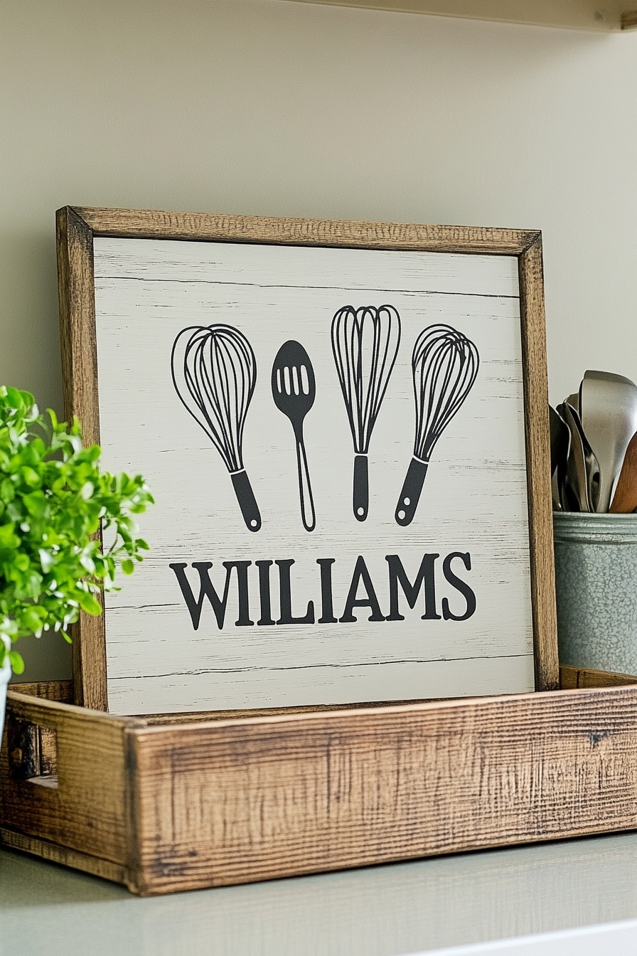 Whisk & Spoon Kitchen Sign