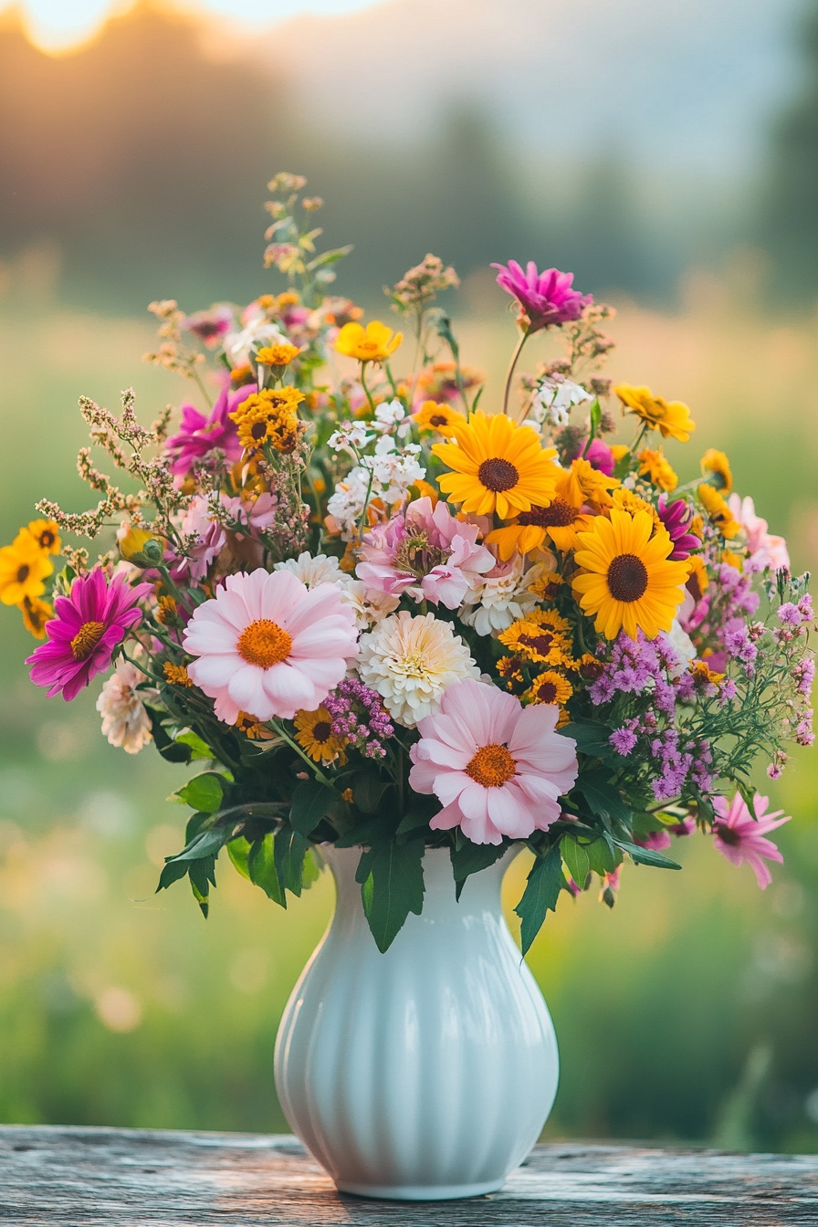 Garden-Inspired Tablescape with Handpicked Wildflowers