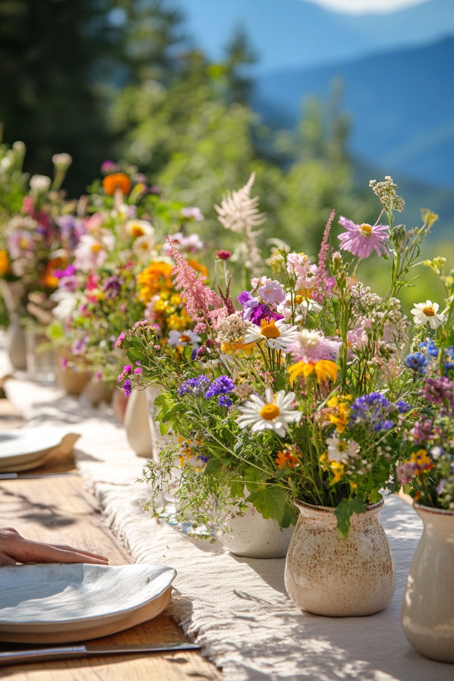 Countryside Reception with Blooming Tablescapes