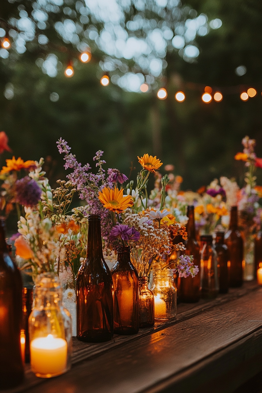 Romantic Candlelit Table for a Wildflower Wedding