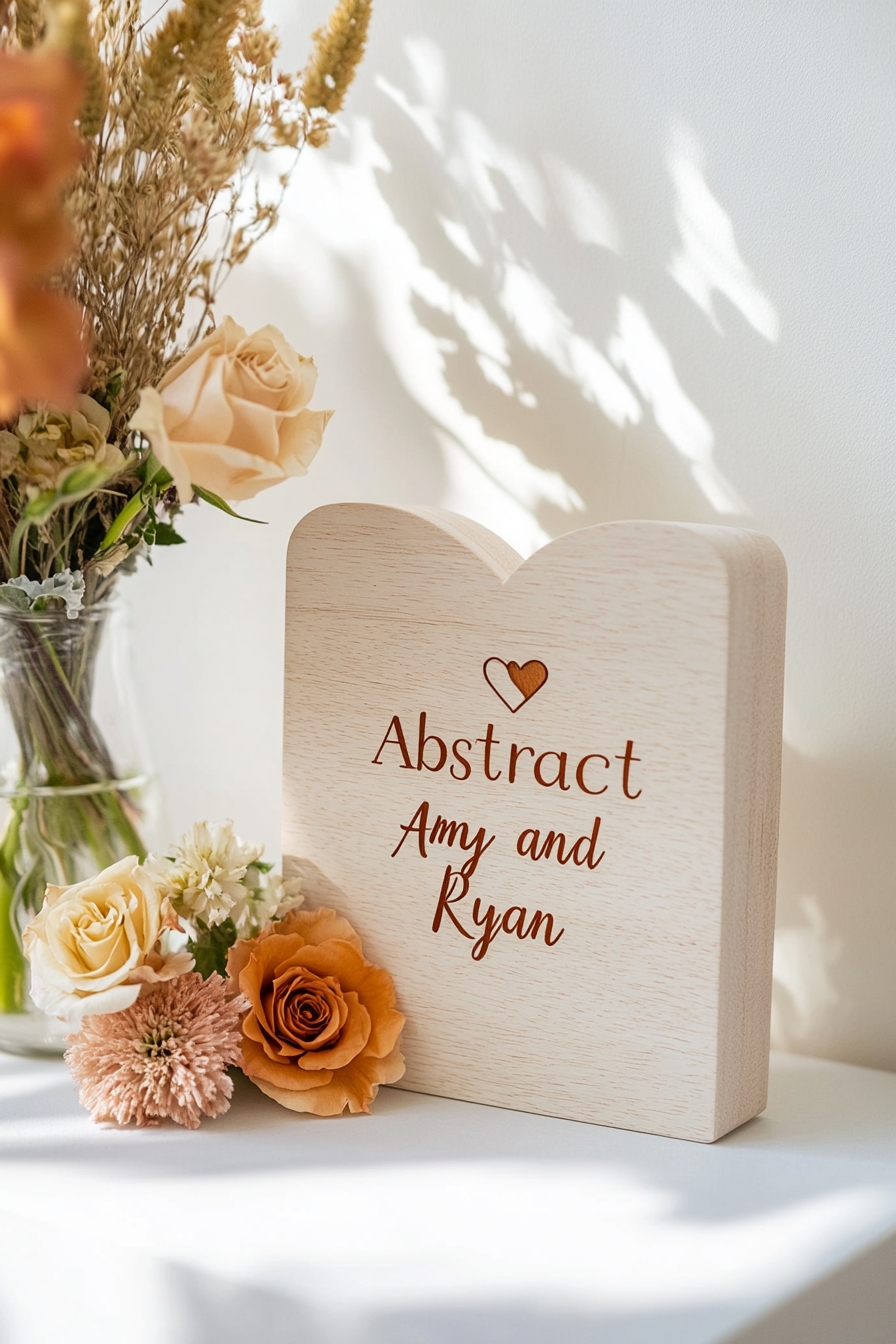 Wooden Heart Sign Couples