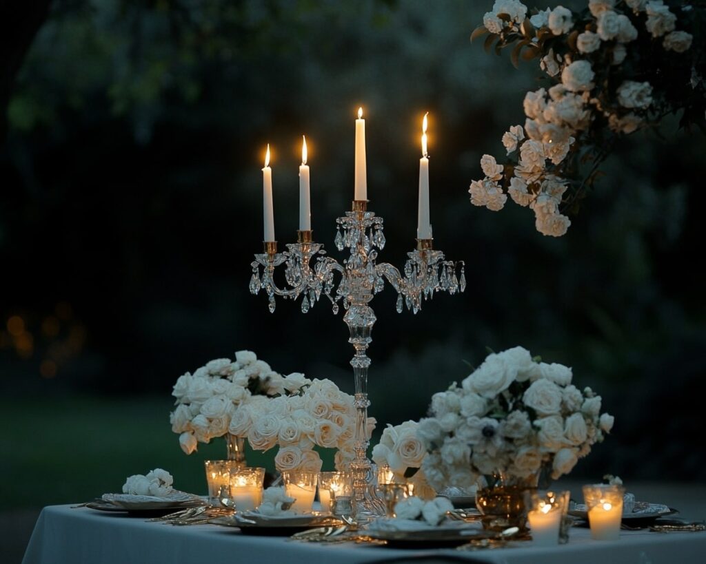 Candlelight Wedding Centerpiece Arrangement