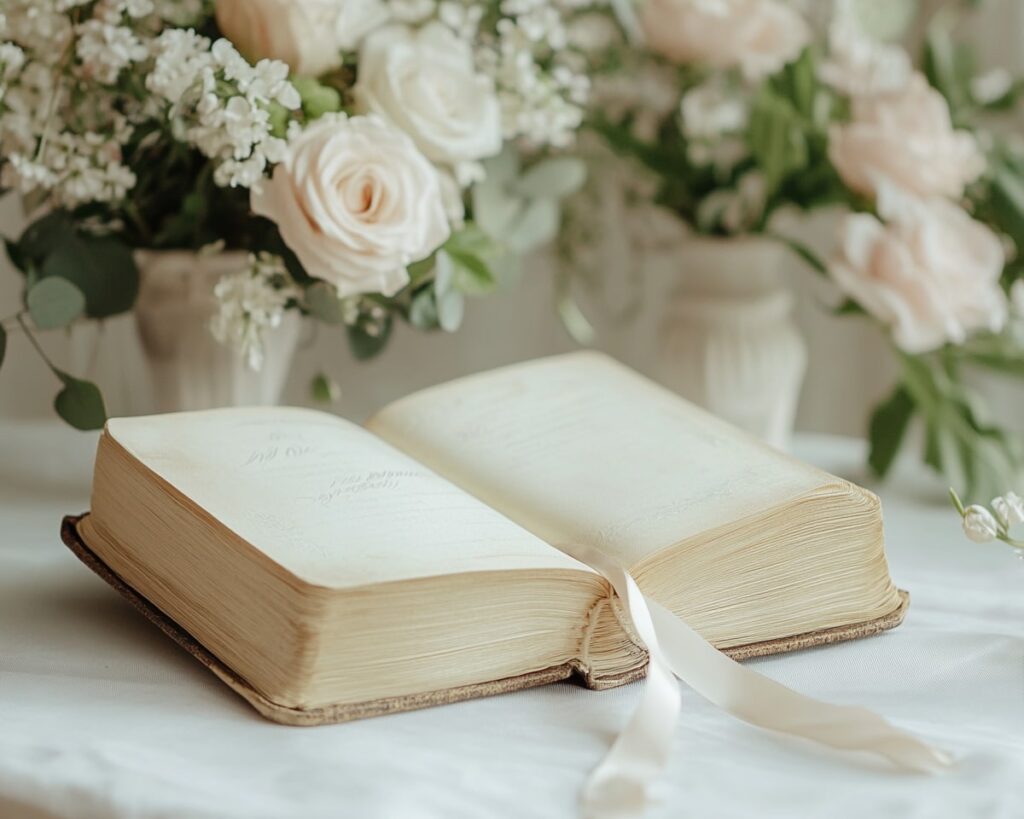 Symbolic Bible and Flowers