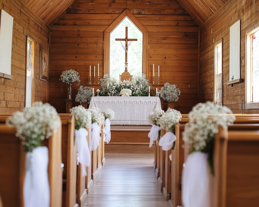 Baby’s Breath Aisle Markers