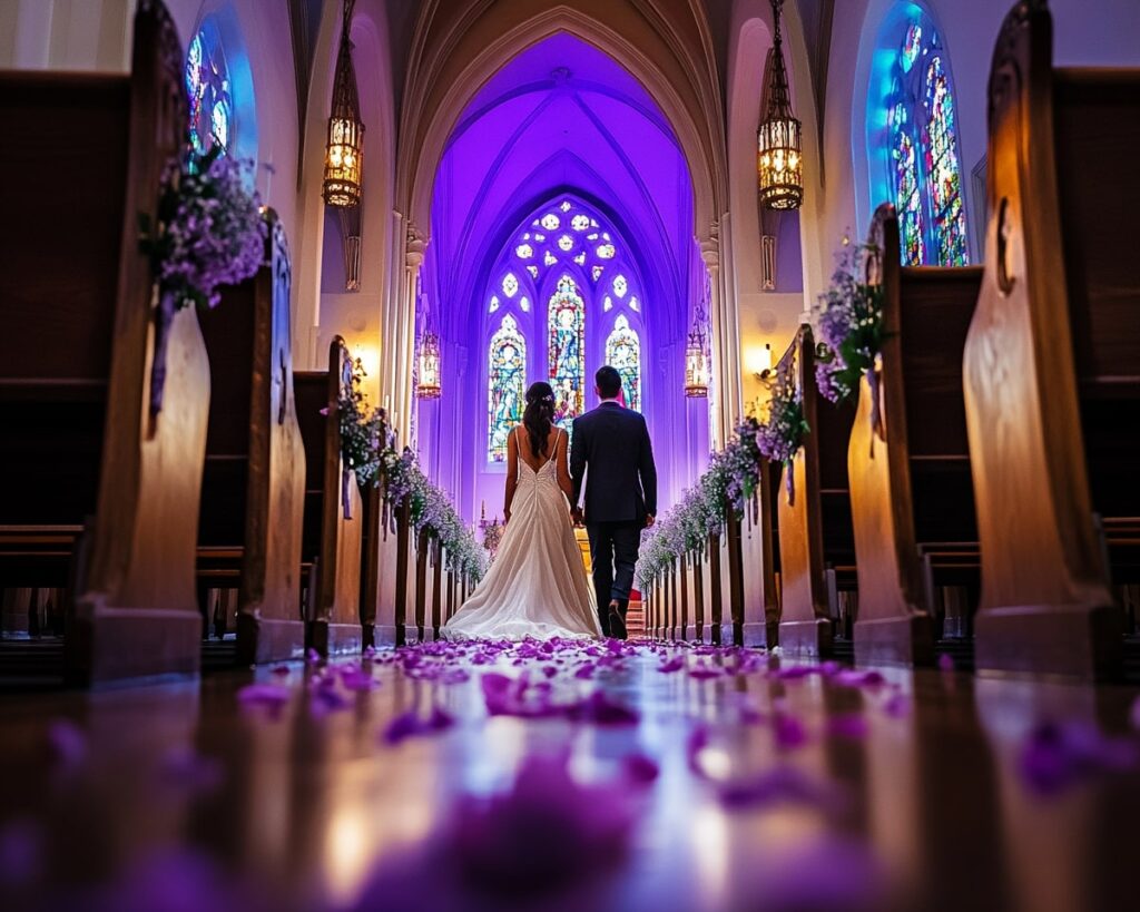 Purple Lighting and Petal Pathway