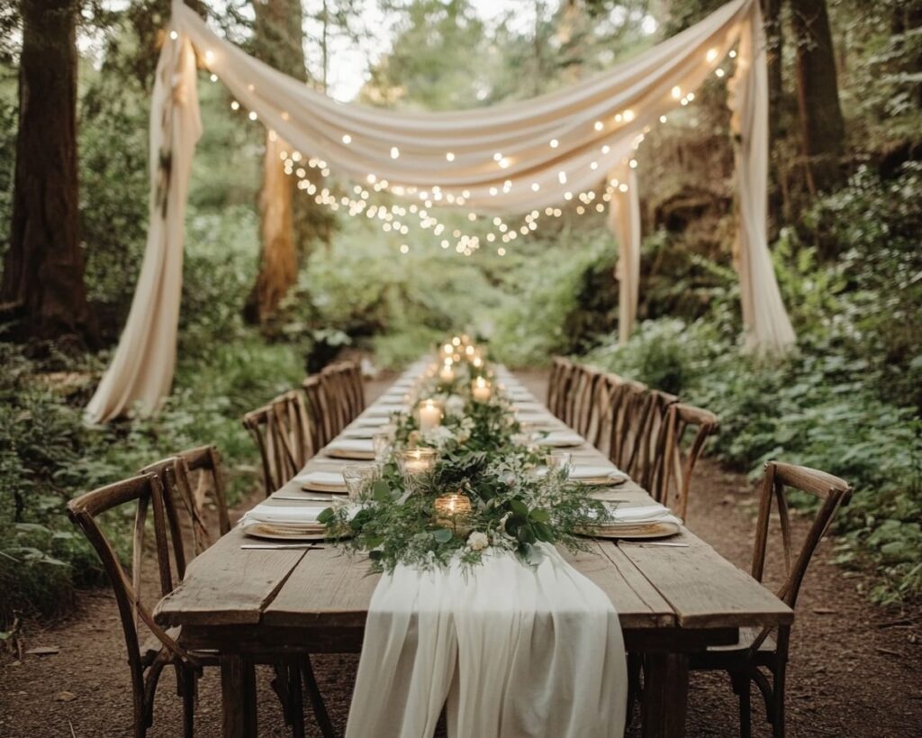 Long Tables and Canopy Lights