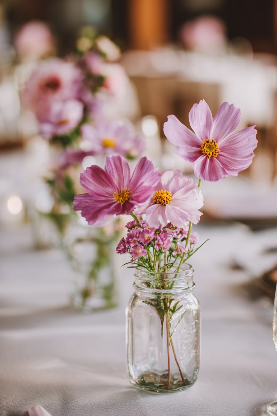 Add Lighthearted Charm with Single-Stem Mason Jar Blooms