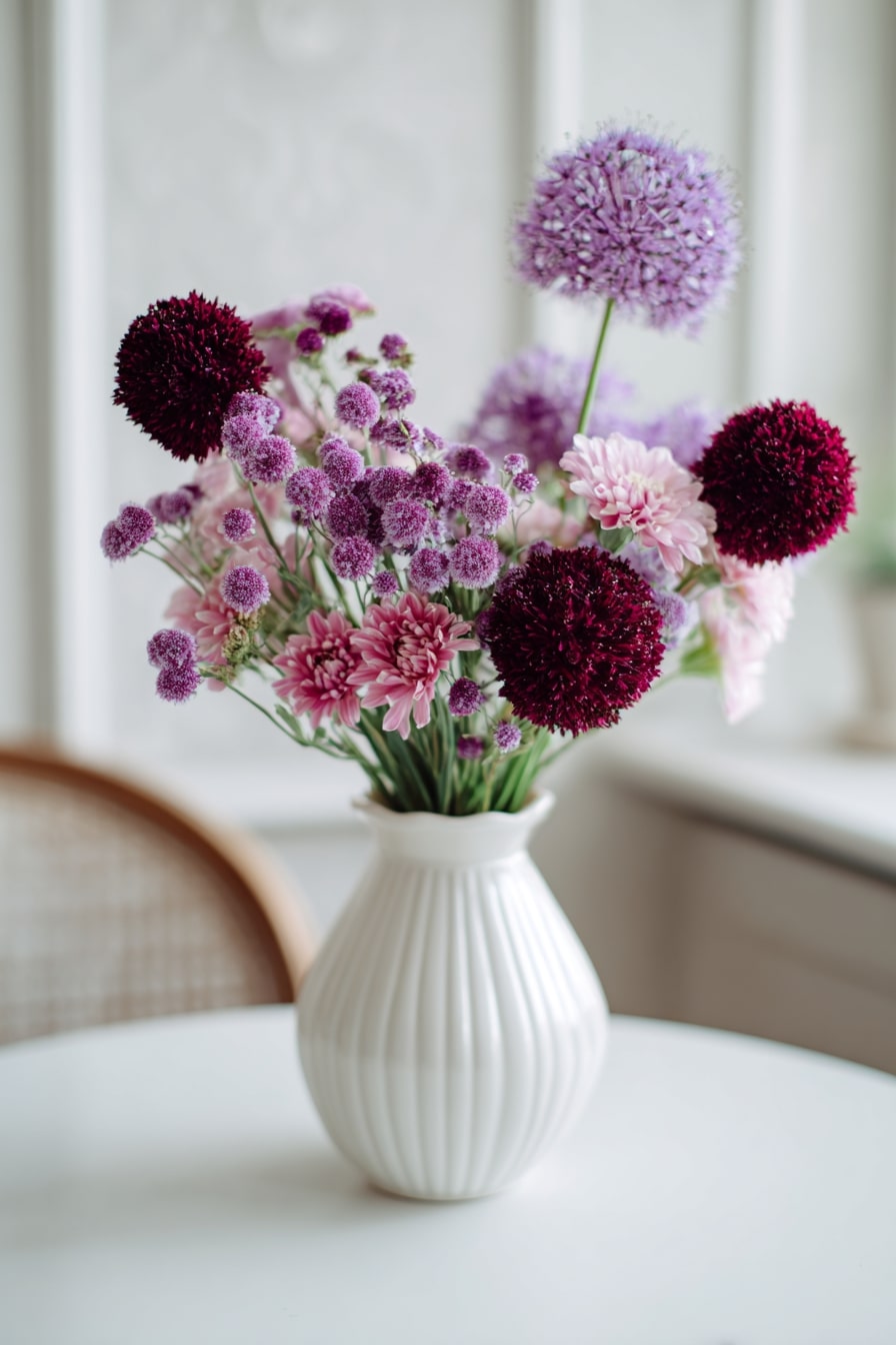 Layer Textures with Sculptural Alliums and Soft Blooms