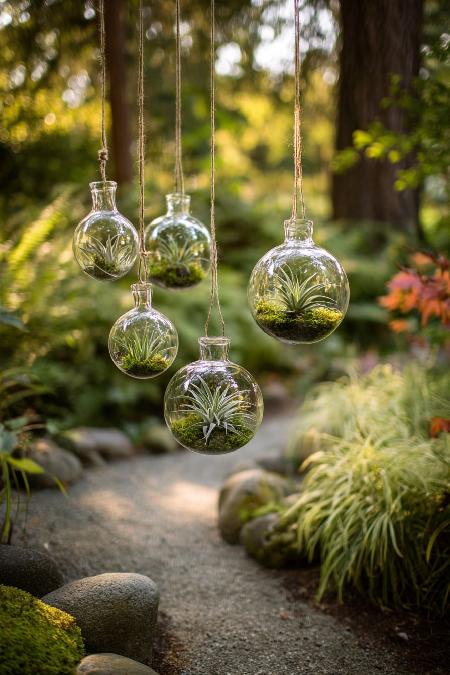 Suspend Glass Terrariums for a Floating Garden Effect