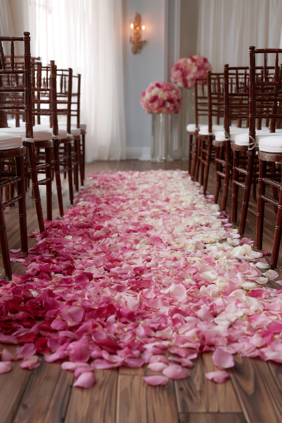 Line an Aisle with Petal Ombre for Soft, Romantic Flow