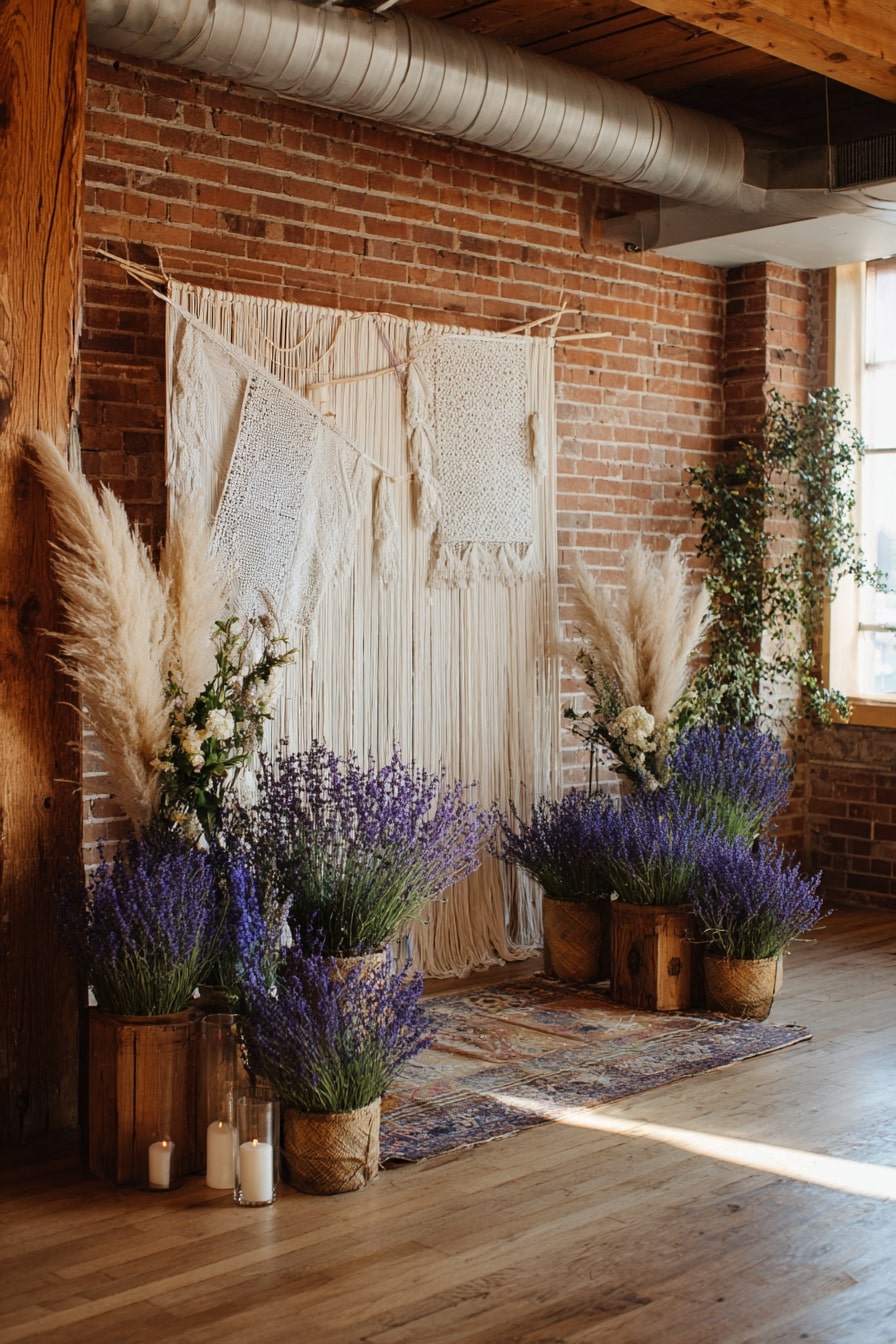 Layer Macramé Panels with Wild Florals for a Boho Backdrop