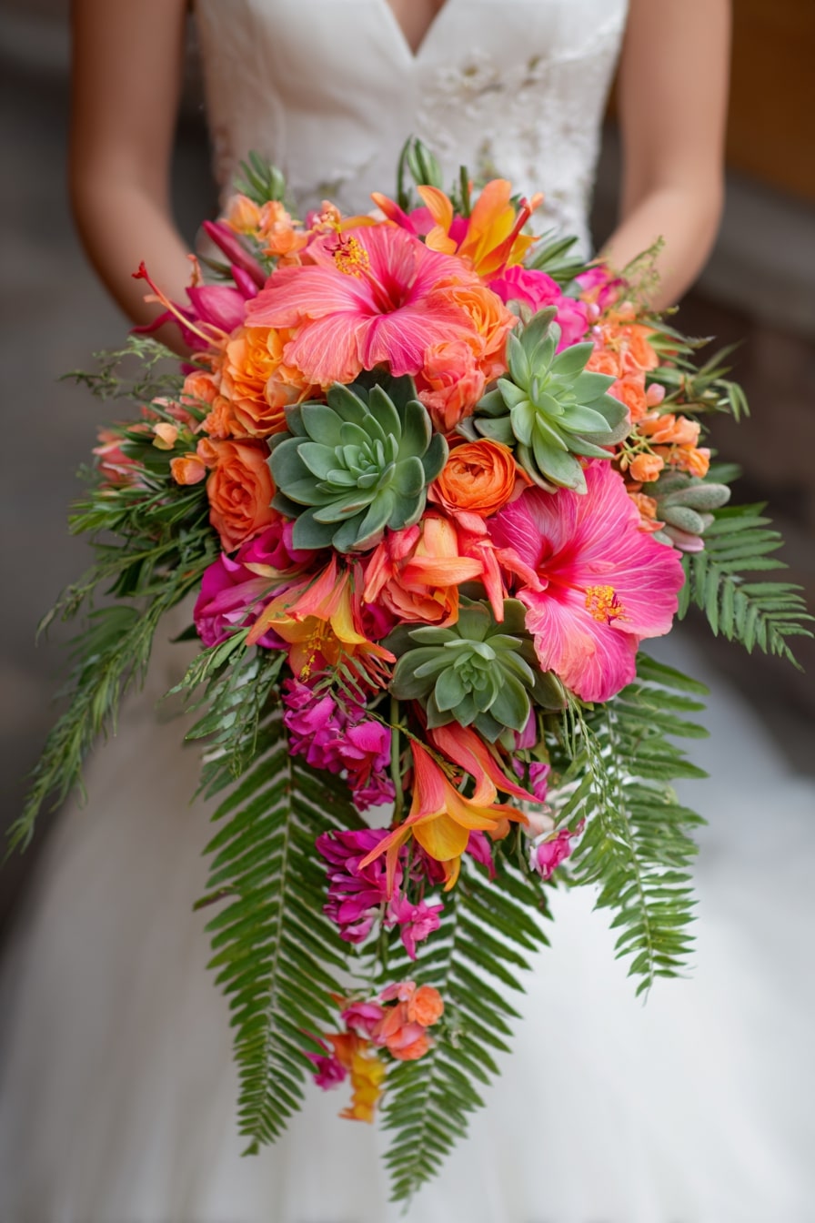 Blend Bold Tropicals with Succulents for a Lush Cascade