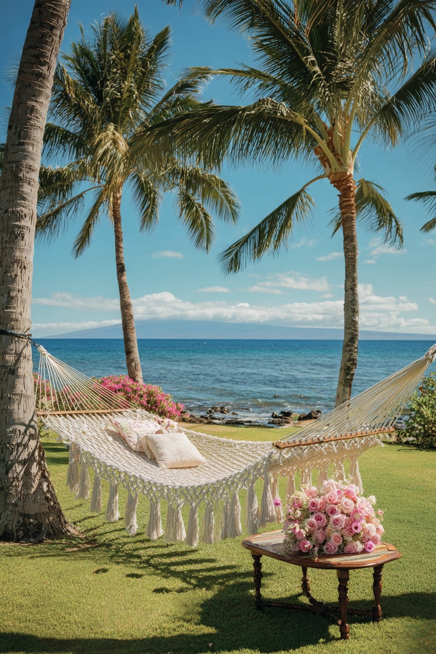 Create a Seaside Lounge with a Hammock and Florals