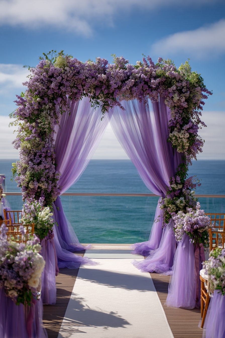 Sheers Around a Floral Arch