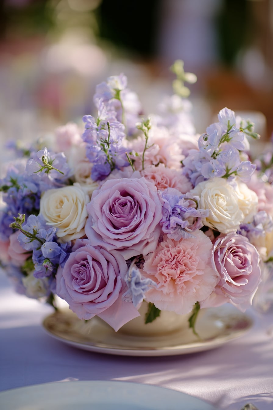 Cluster Blush and Lavender Blooms