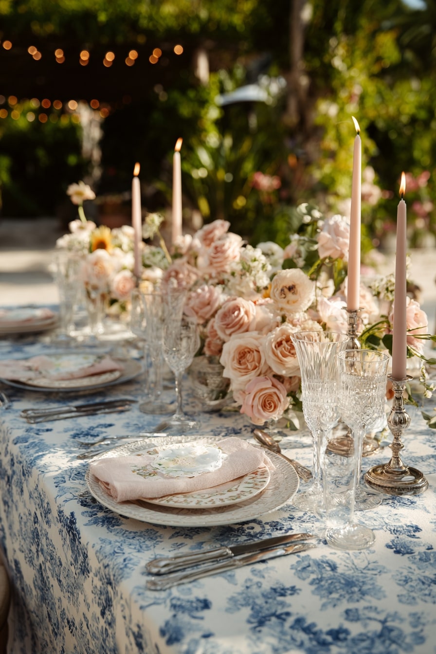 Layer Roses and Crystal for Romantic Contrast