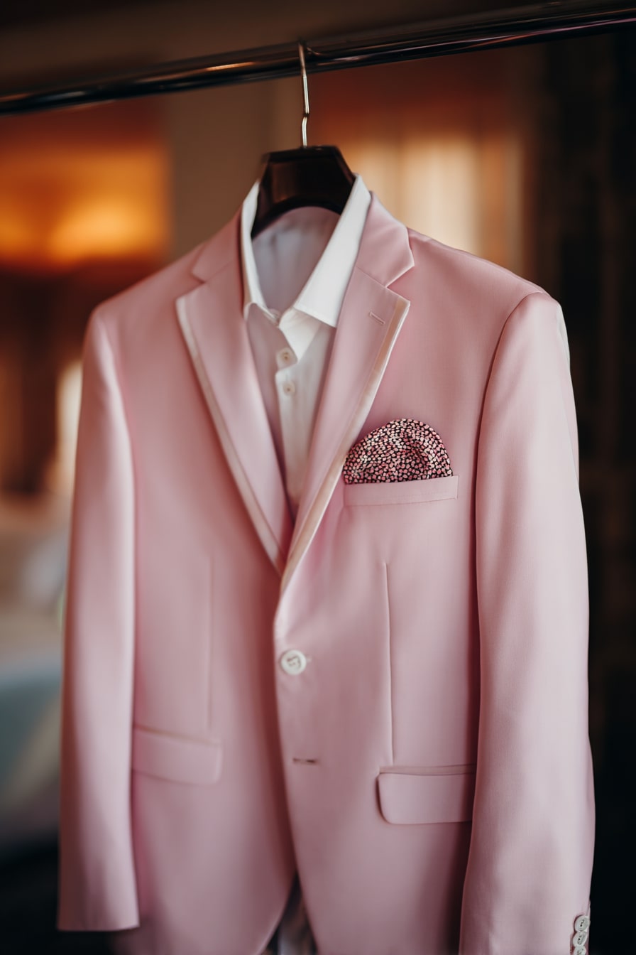 Swap Classic Black Tie for a Blush Statement Jacket