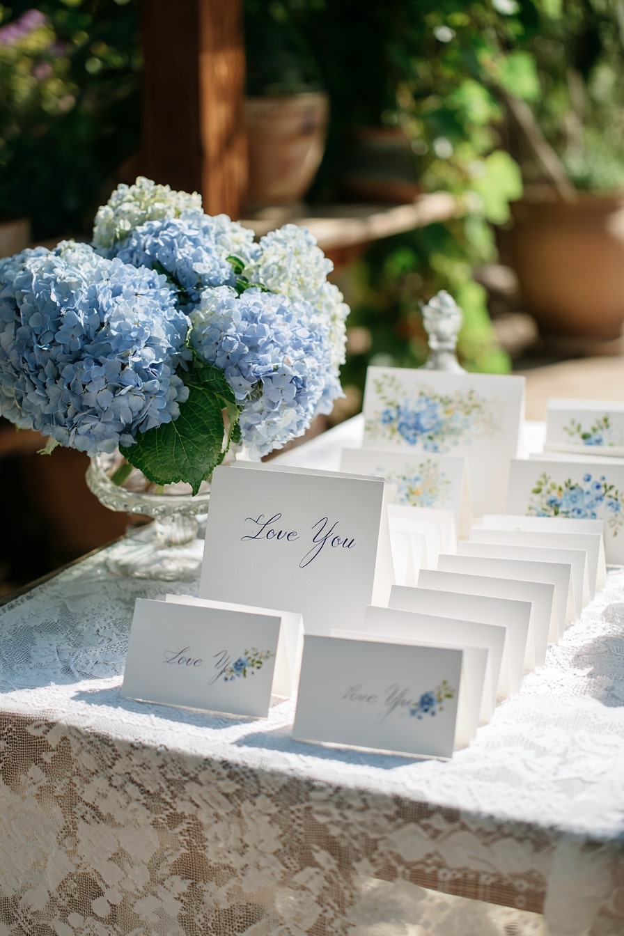 Pair Dusty Blue Florals with Lace for Vintage Charm