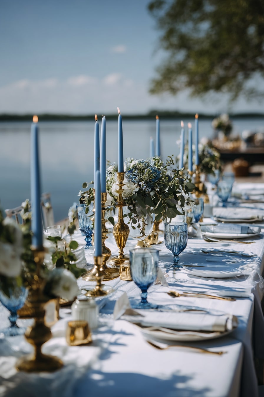 Offset Cornflower Blue with Brass for Elegant Coolth