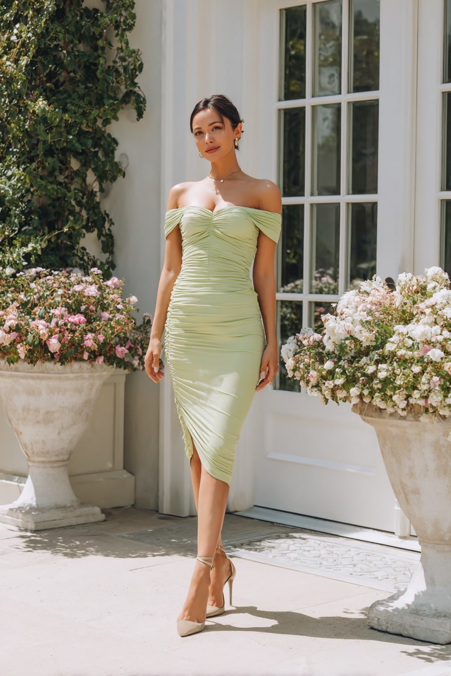 Ruched Satin for a Sculpted Look