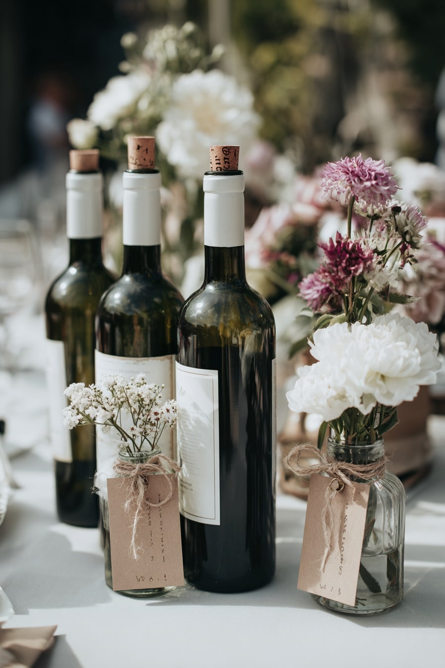 Repurpose Wine Bottles for Built-In Table