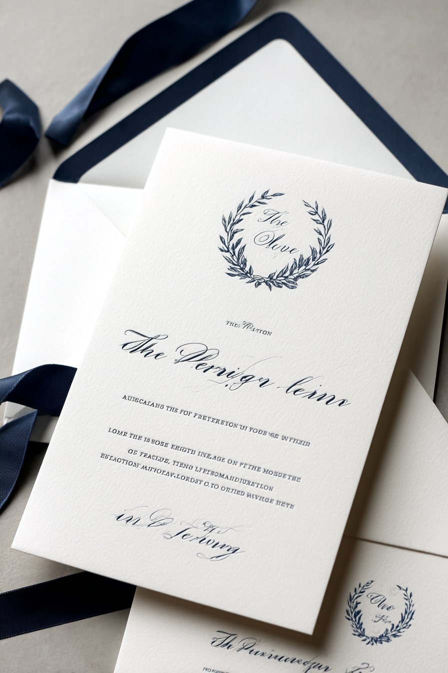 Laurel-Motif Invitation Suite