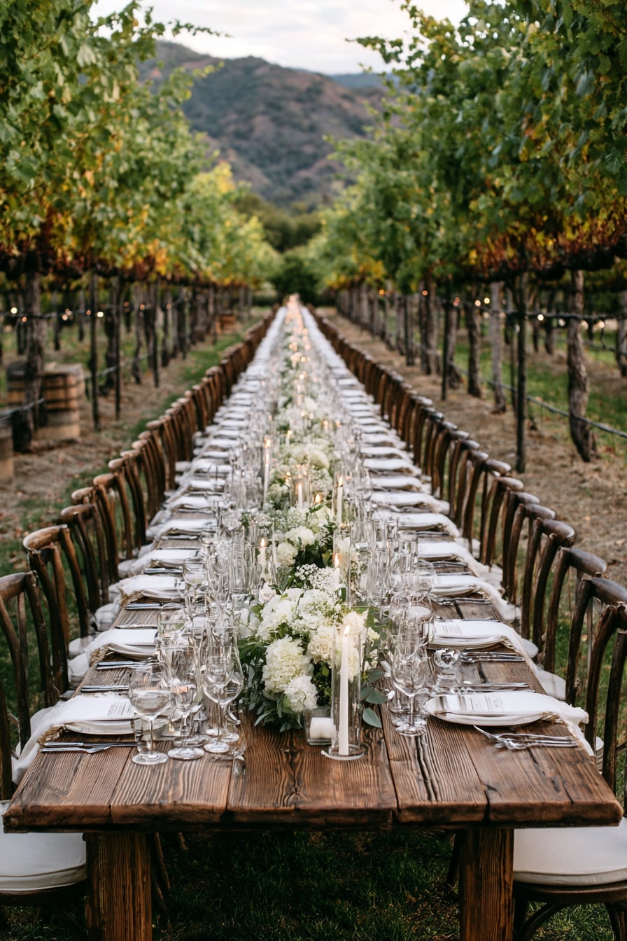 Vineyard Rows for Scenic Symmetry